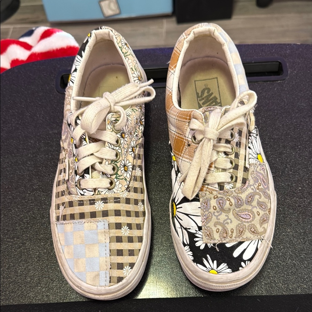 Vans Camouflage Canvas Sneakers with White Rubber Toe Caps